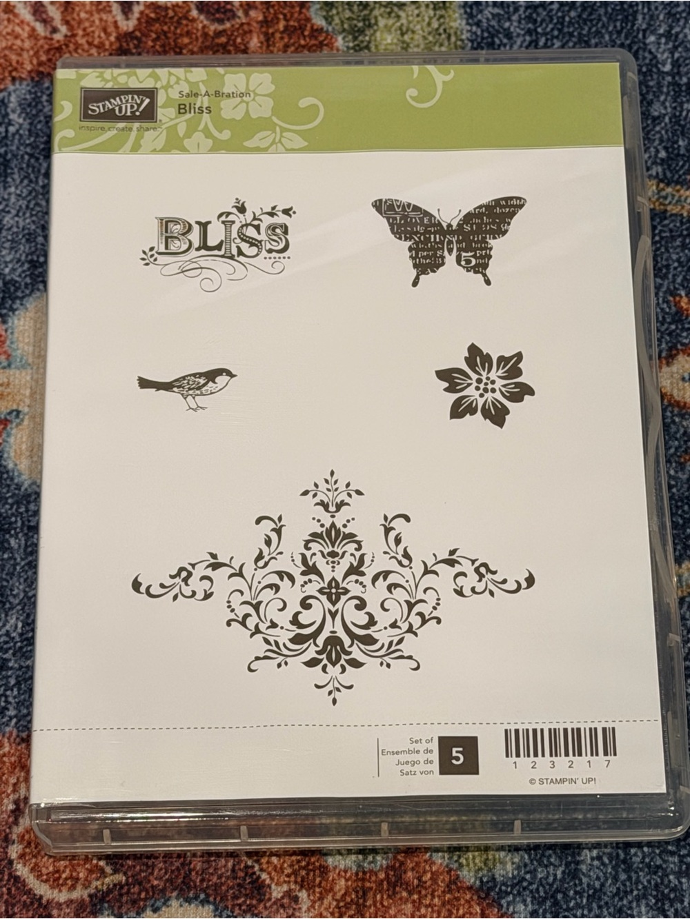 Stampin' Up! Bliss Stamp Set - White and Green Accents